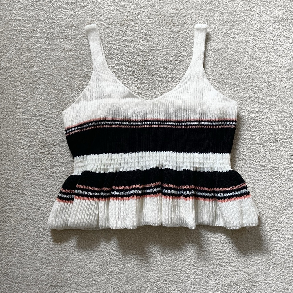 Shein | Stripe knit peplum crop top